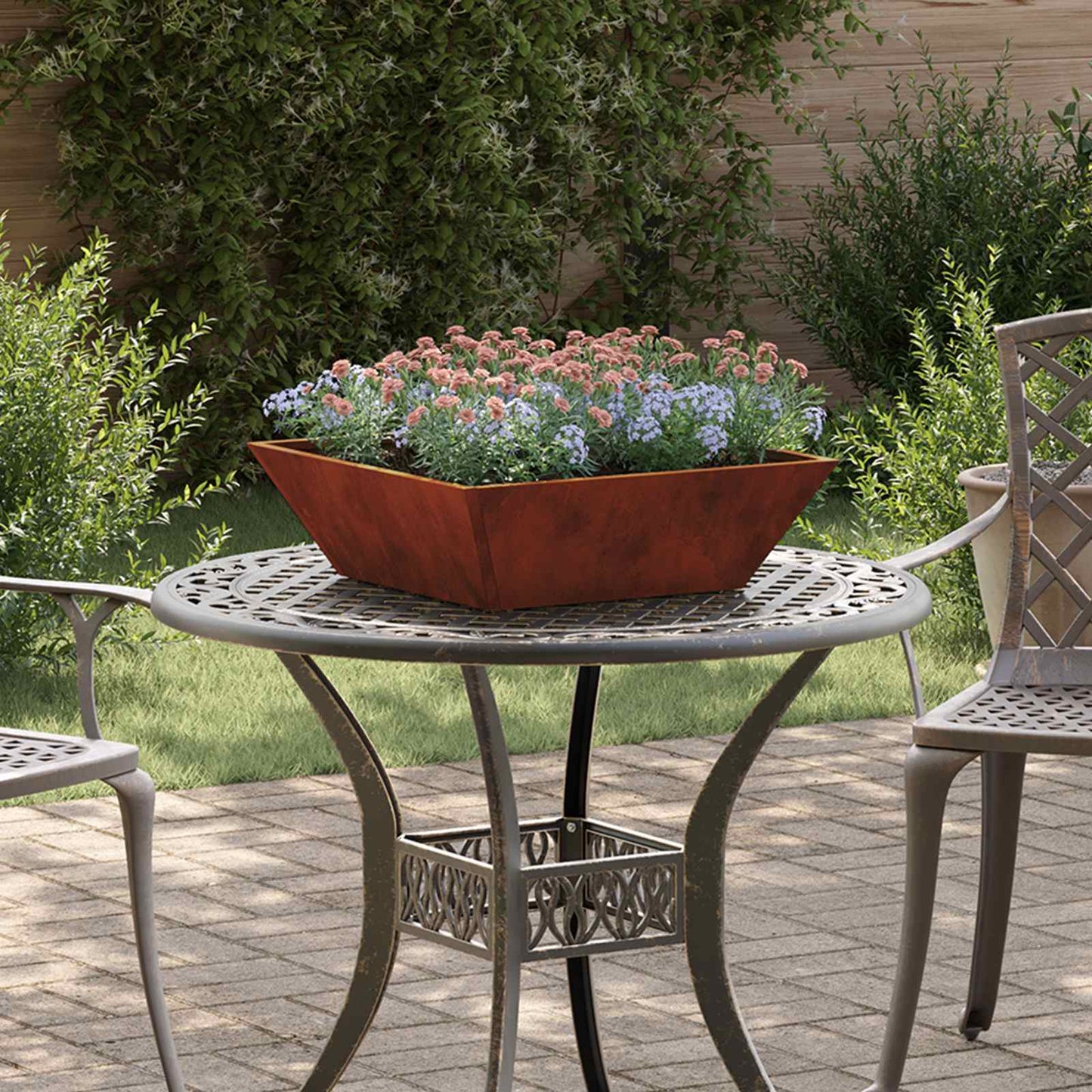 vidaXL Garden Planter Rusty 50 x 50 x 15 cm Weathering Steel