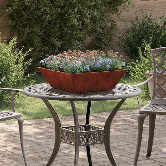 vidaXL Garden Planter Rusty 50 x 50 x 15 cm Weathering Steel
