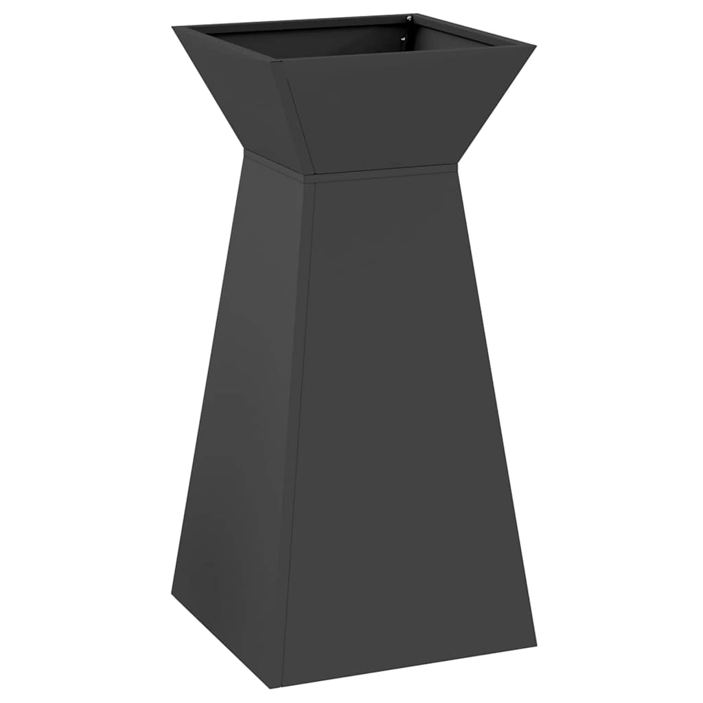 vidaXL Pillar Planter 2 pcs Black 35 x 35 x 73 cm