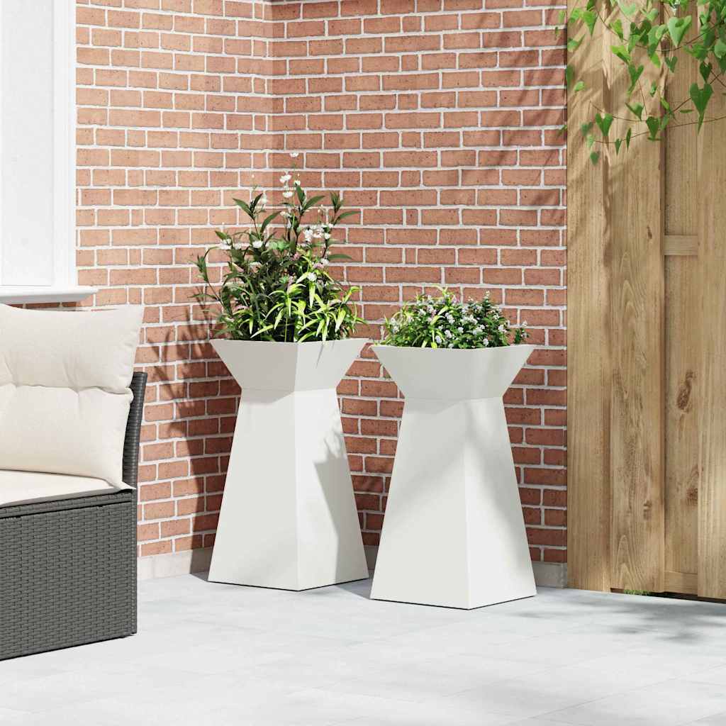 vidaXL Pillar Planter 2 pcs White 35 x 35 x 73 cm