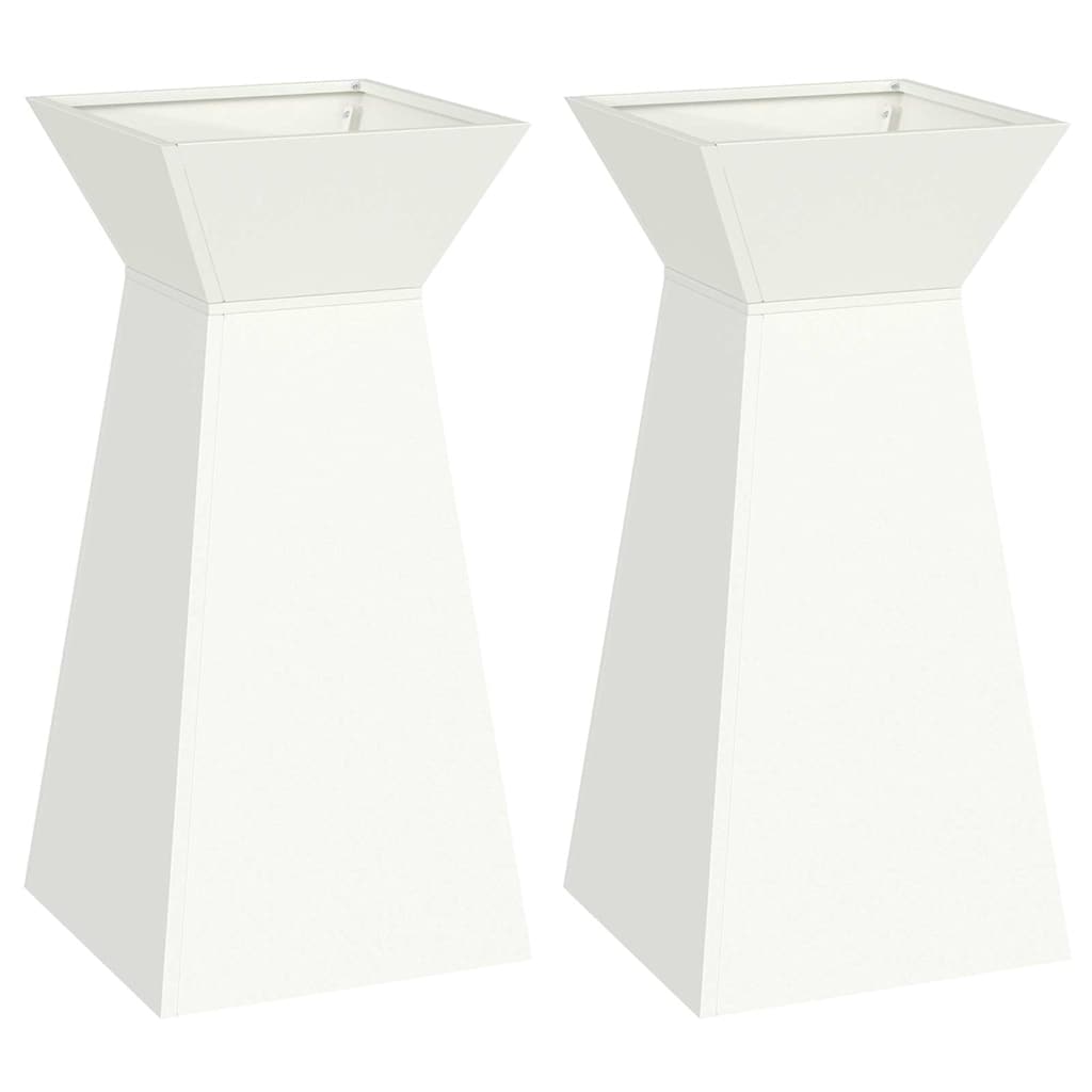 vidaXL Pillar Planter 2 pcs White 35 x 35 x 73 cm