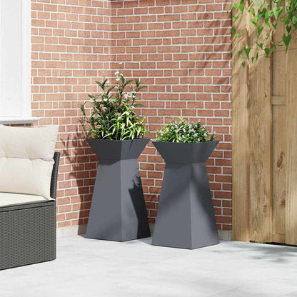 vidaXL Pillar Planter 2 pcs Anthracite 35 x 35 x 73 cm