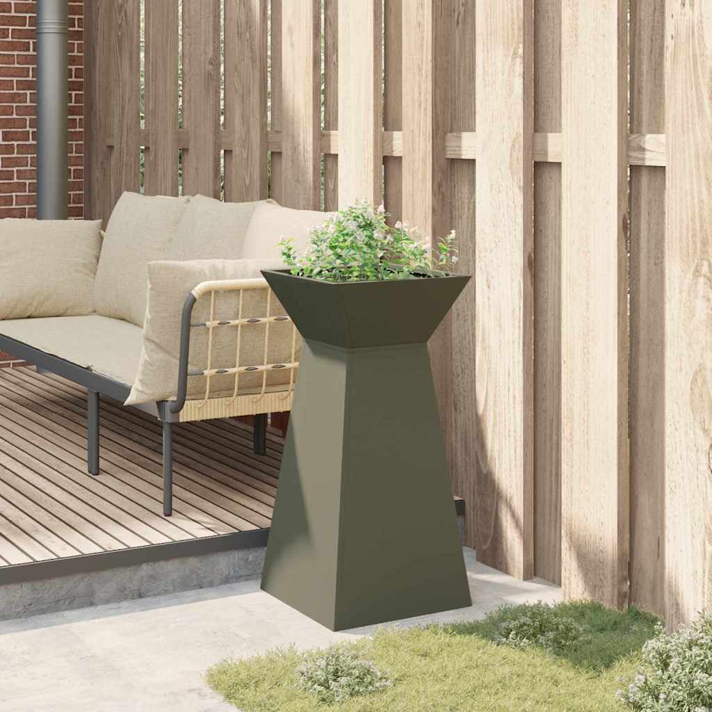 vidaXL Pillar Planter Olive 35 x 35 x 73 cm