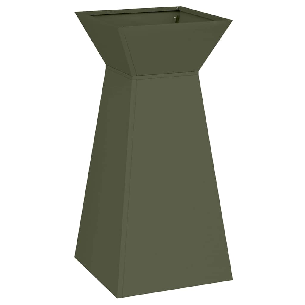 vidaXL Pillar Planter 2 pcs Olive 35 x 35 x 73 cm