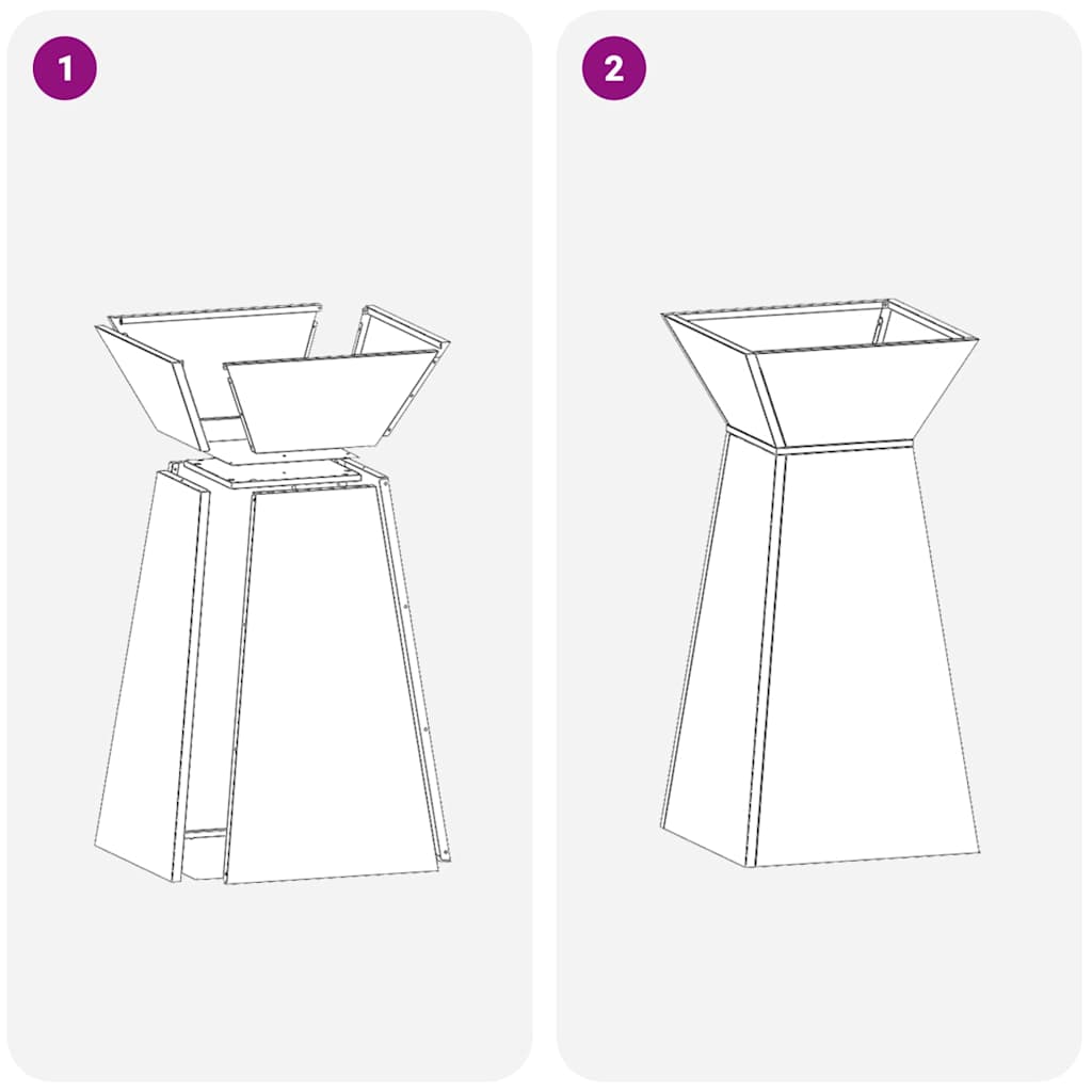 vidaXL Pillar Planter Silver 35 x 35 x 73 cm Stainless Steel