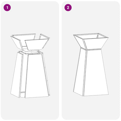 vidaXL Pillar Planter Silver 35 x 35 x 73 cm Stainless Steel
