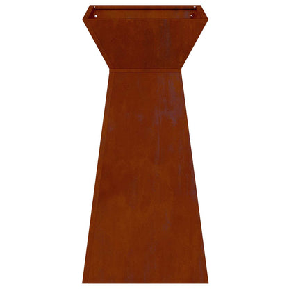 vidaXL Pillar Planter Silver 35 x 35 x 73 cm Weathering Steel