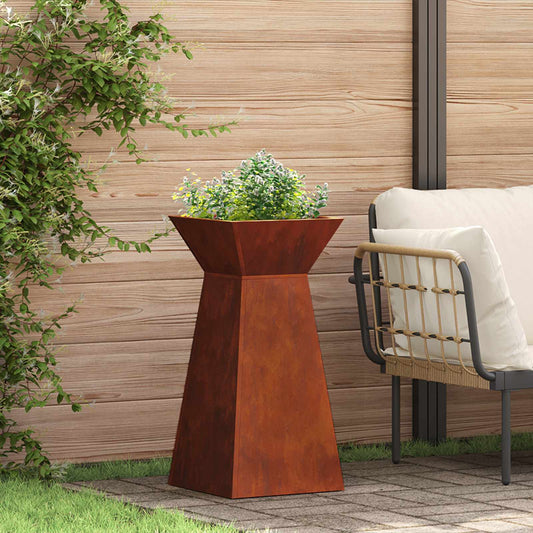 vidaXL Pillar Planter 2 pcs Silver 35 x 35 x 73 cm