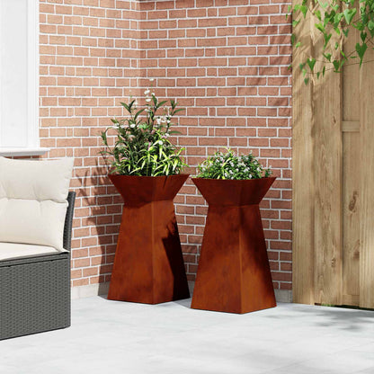 vidaXL Pillar Planter 2 pcs Silver 35 x 35 x 73 cm