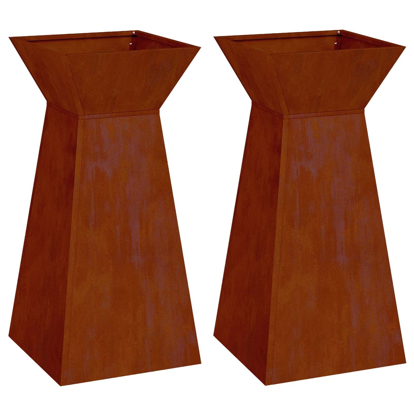vidaXL Pillar Planter 2 pcs Silver 35 x 35 x 73 cm