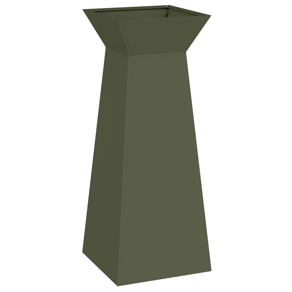 vidaXL Pillar Planter 2 pcs Olive 40 x 40 x 100 cm
