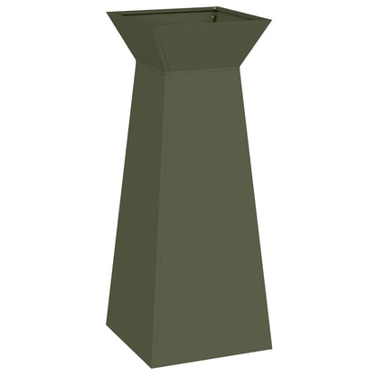 vidaXL Pillar Planter 2 pcs Olive 40 x 40 x 100 cm