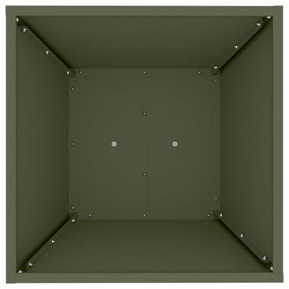 vidaXL Pillar Planter 2 pcs Olive 40 x 40 x 100 cm