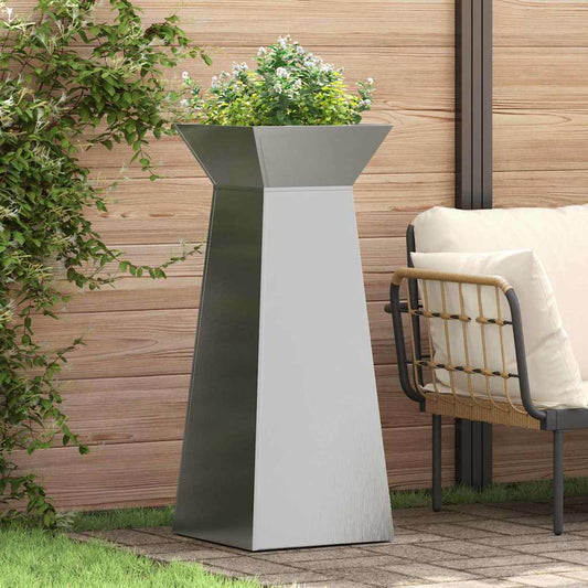 vidaXL Pillar Planter 2 pcs Silver 40 x 40 x 100 cm