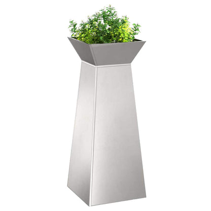 vidaXL Pillar Planter 2 pcs Silver 40 x 40 x 100 cm