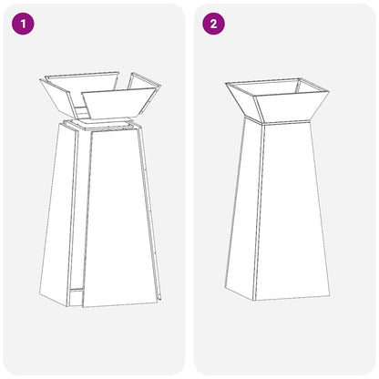 vidaXL Pillar Planter Silver 40 x 40 x 100 cm