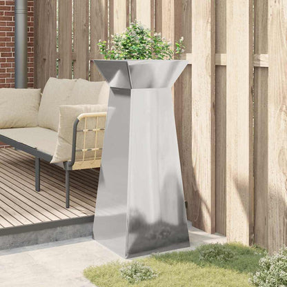 vidaXL Pillar Planter Silver 40 x 40 x 100 cm