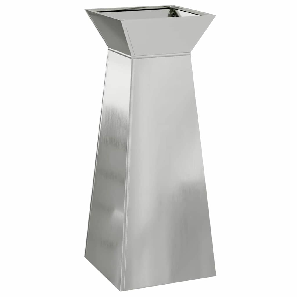 vidaXL Pillar Planter Silver 40 x 40 x 100 cm
