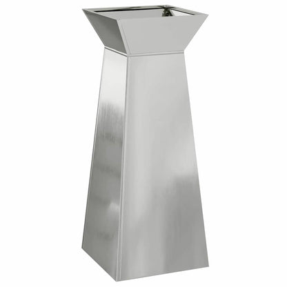 vidaXL Pillar Planter Silver 40 x 40 x 100 cm