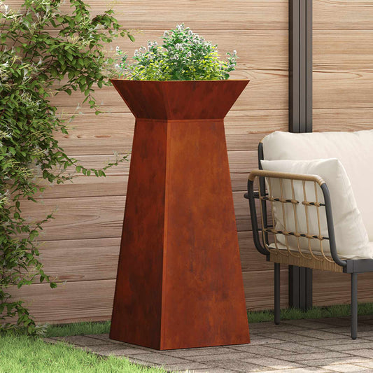 vidaXL Pillar Planter 2 pcs Silver 40 x 40 x 100 cm Weathering Steel