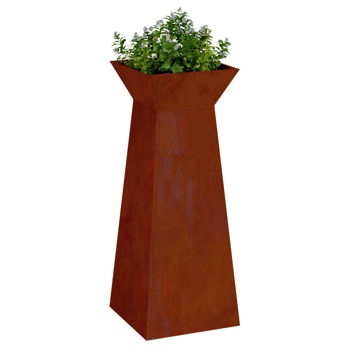 vidaXL Pillar Planter 2 pcs Silver 40 x 40 x 100 cm Weathering Steel