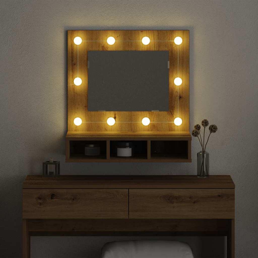 vidaXL Mirror Cabinet Artisan Oak 60 x 31.5 x 62 cm Engineered Wood