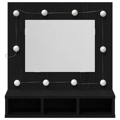 vidaXL Mirror Cabinet Black Oak 60 x 31.5 x 62 cm Engineered Wood