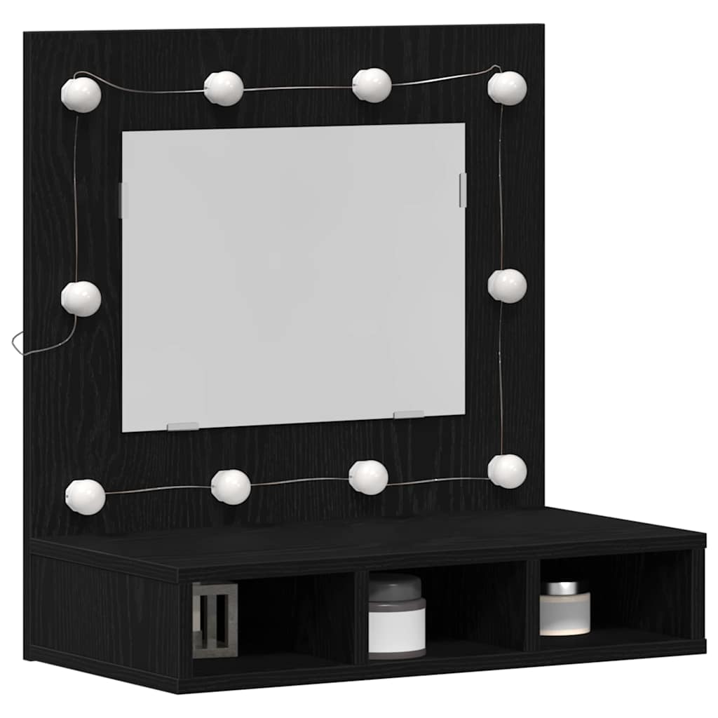 vidaXL Mirror Cabinet Black Oak 60 x 31.5 x 62 cm Engineered Wood