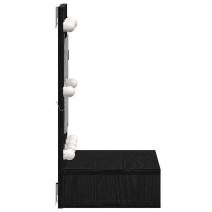 vidaXL Mirror Cabinet Black Oak 60 x 31.5 x 62 cm Engineered Wood