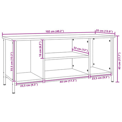 vidaXL TV Cabinet Old Wood 102 x 35 x 45 cm Engineered Wood
