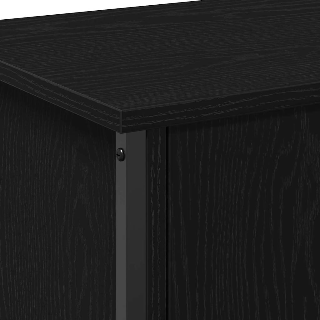 vidaXL TV Cabinet 100 x 35 x 45 cm Black Oak Engineered Wood