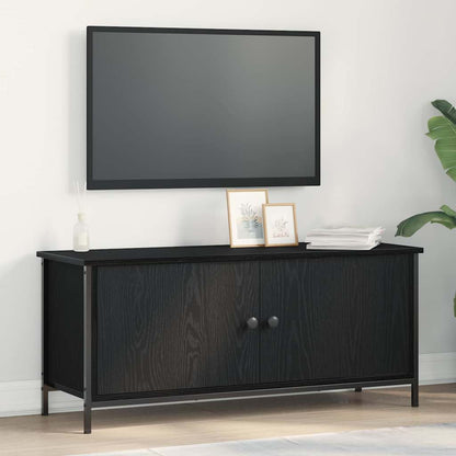 vidaXL TV Cabinet 100 x 35 x 45 cm Black Oak Engineered Wood