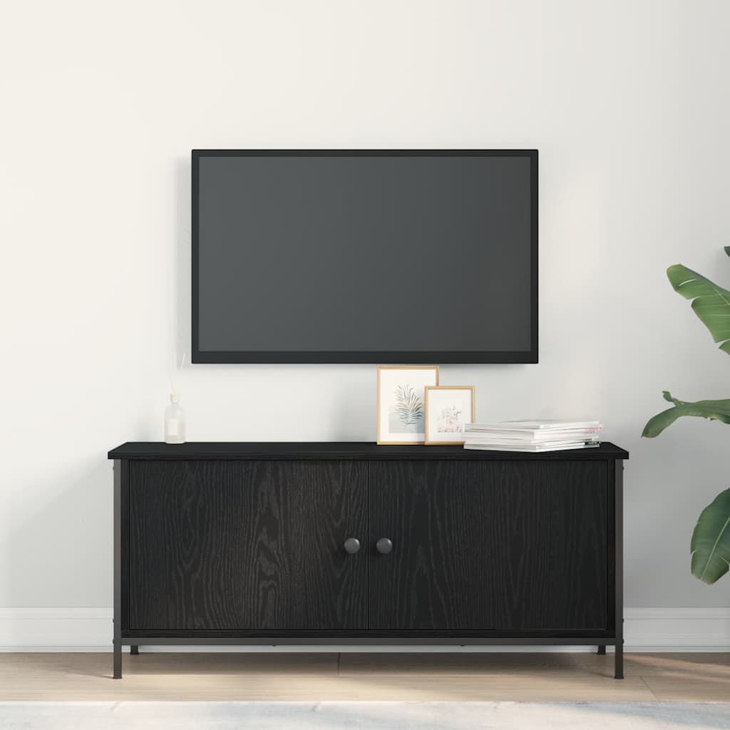 vidaXL TV Cabinet 100 x 35 x 45 cm Black Oak Engineered Wood