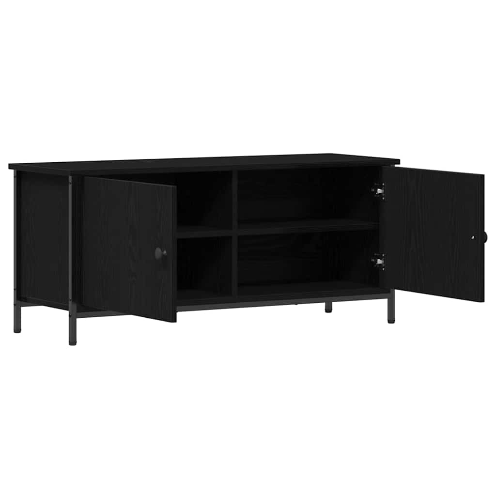 vidaXL TV Cabinet 100 x 35 x 45 cm Black Oak Engineered Wood