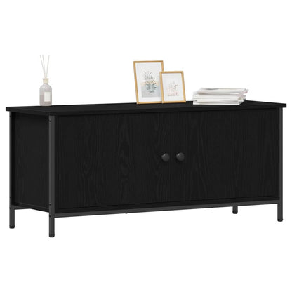vidaXL TV Cabinet 100 x 35 x 45 cm Black Oak Engineered Wood