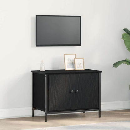 vidaXL TV Cabinet 60 x 35 x 45 cm Black Oak Engineered Wood