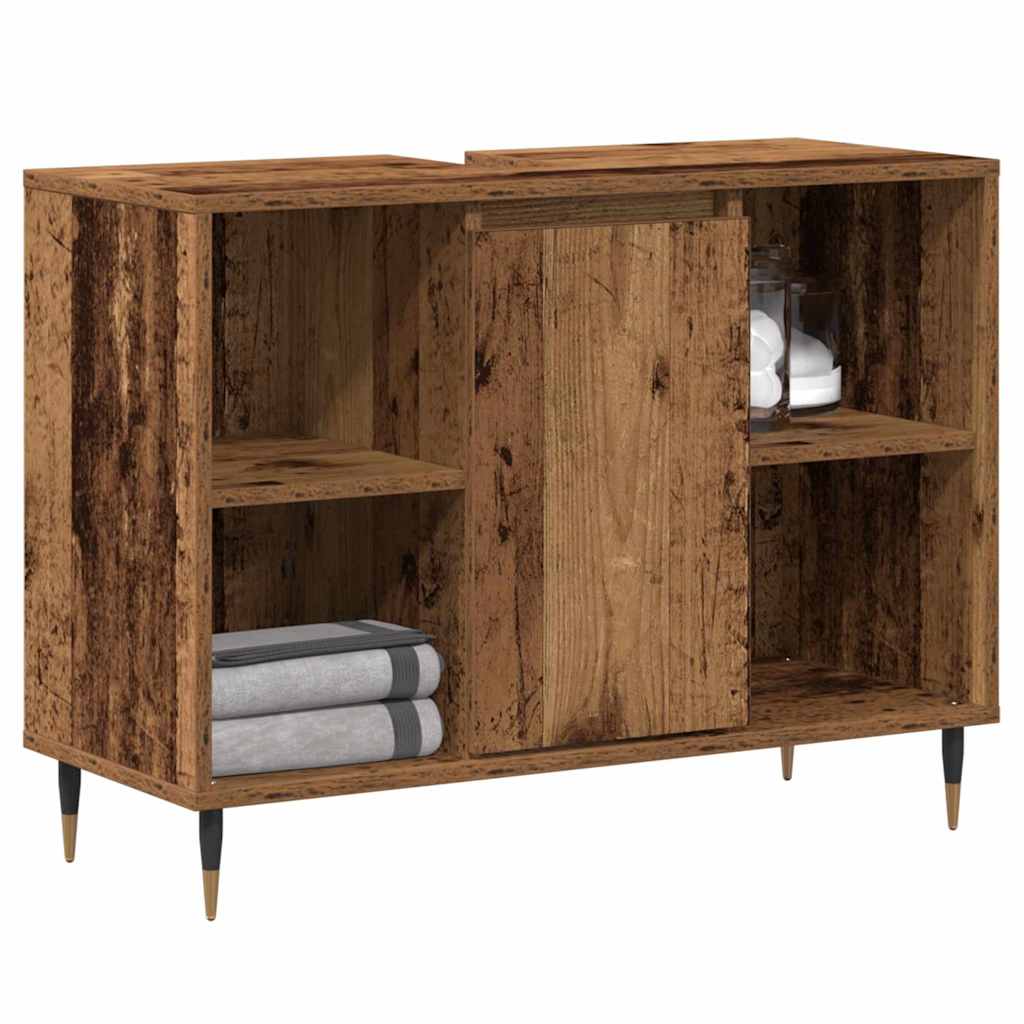 vidaXL Bathroom Cabinet Old Wood 80 x 33 x 60 cm Engineered Wood