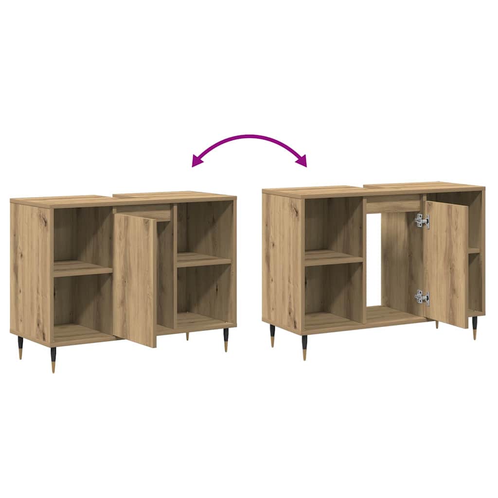 vidaXL Bathroom Cabinet Artisan Oak 80 x 33 x 60 cm Engineered Wood