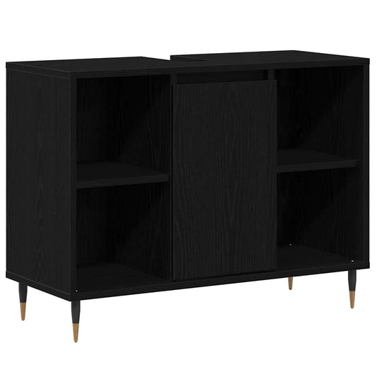 vidaXL Bathroom Cabinet Black 80 x 33 x 60 cm Engineered Wood