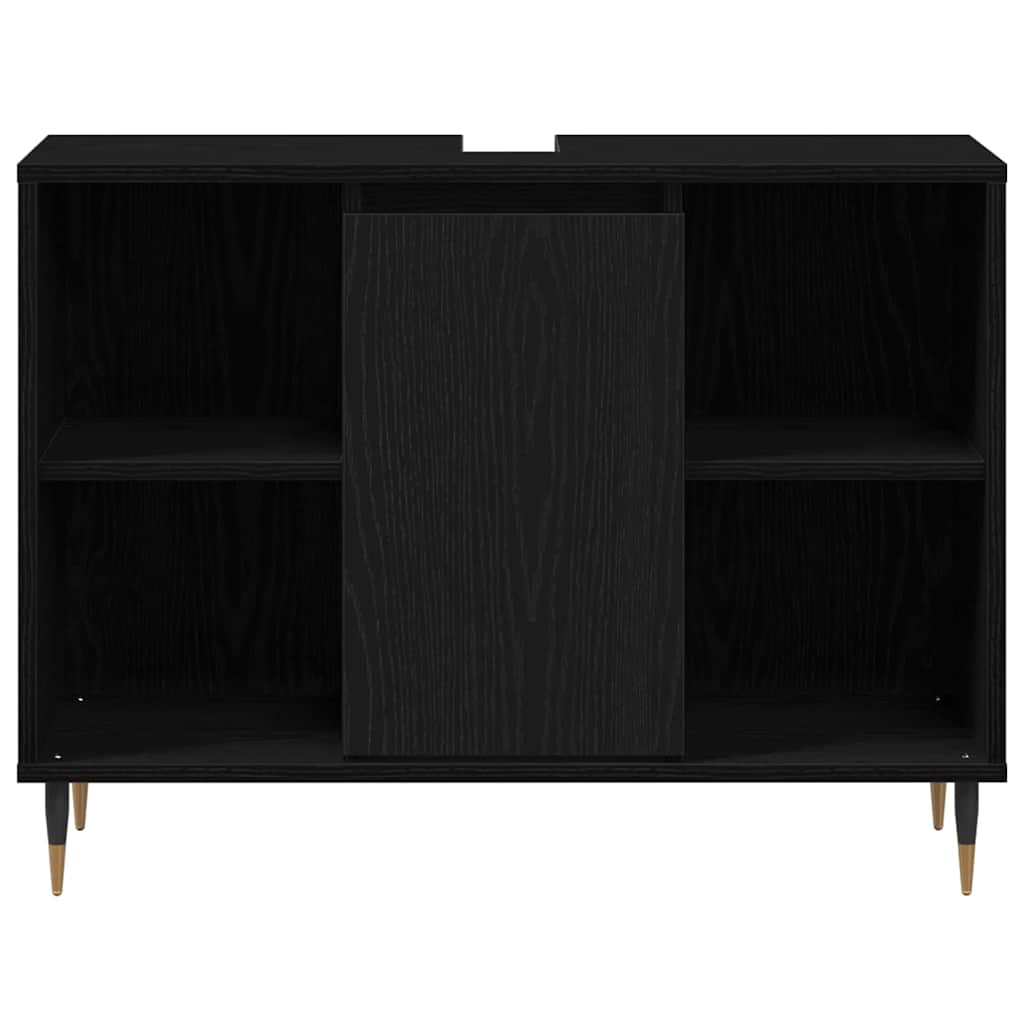 vidaXL Bathroom Cabinet Black 80 x 33 x 60 cm Engineered Wood