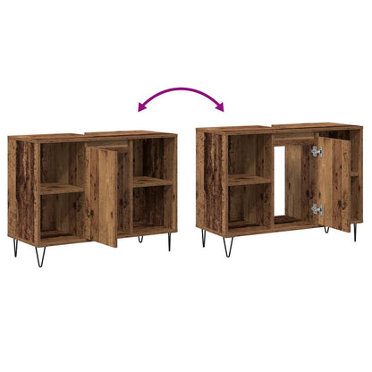 vidaXL Bathroom Cabinet Old Wood 80 x 33 x 60 cm Engineered Wood
