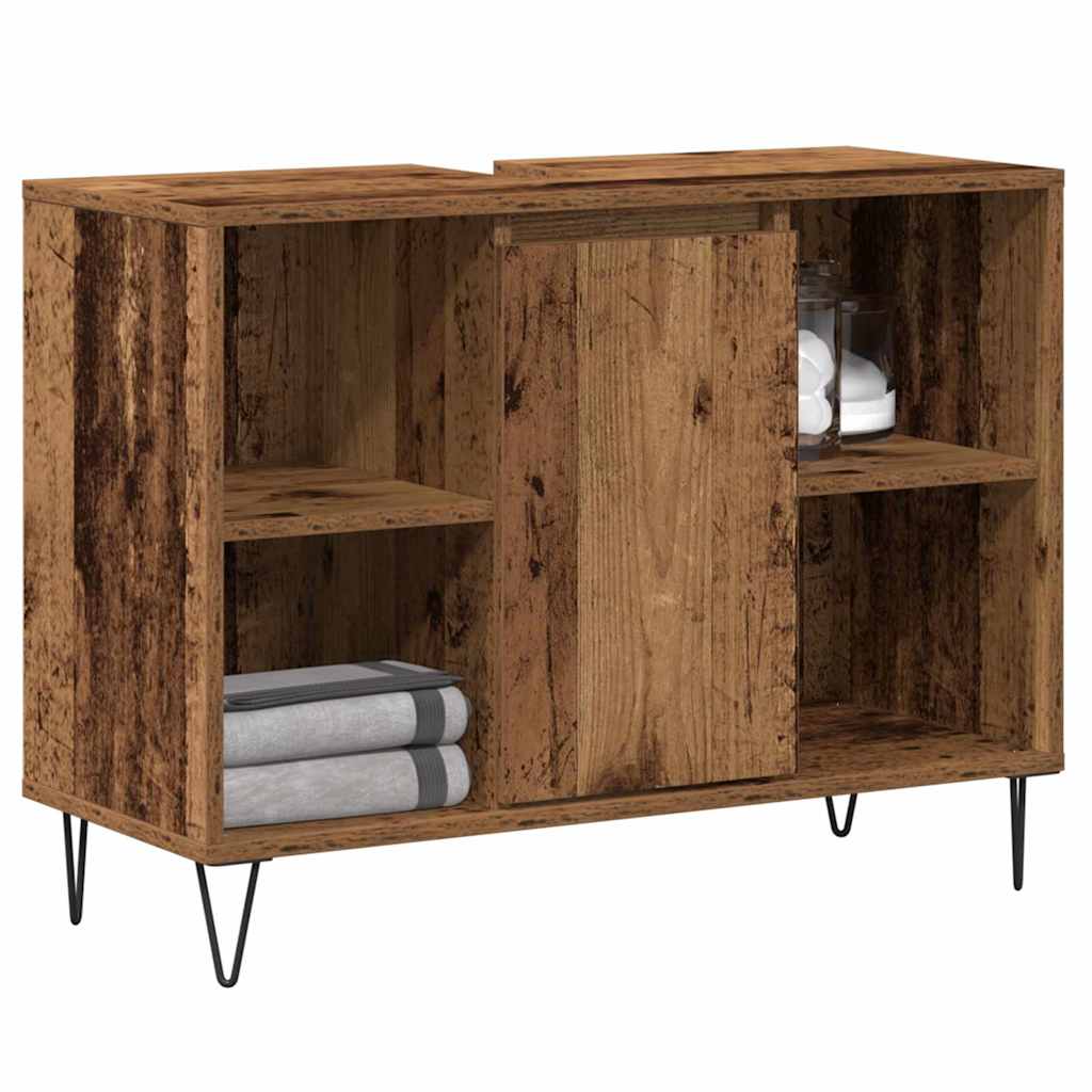 vidaXL Bathroom Cabinet Old Wood 80 x 33 x 60 cm Engineered Wood