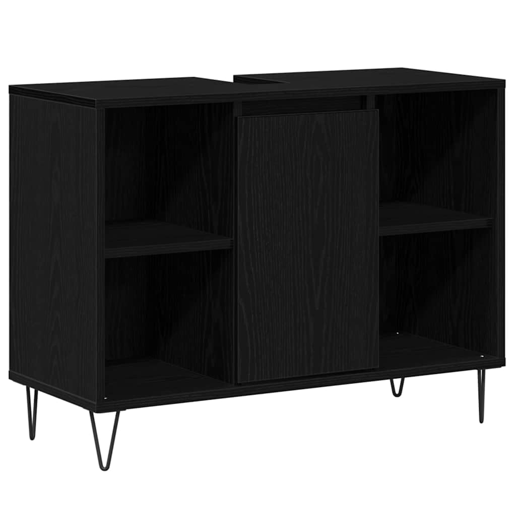 vidaXL Bathroom Cabinet Black 80 x 33 x 60 cm Engineered Wood