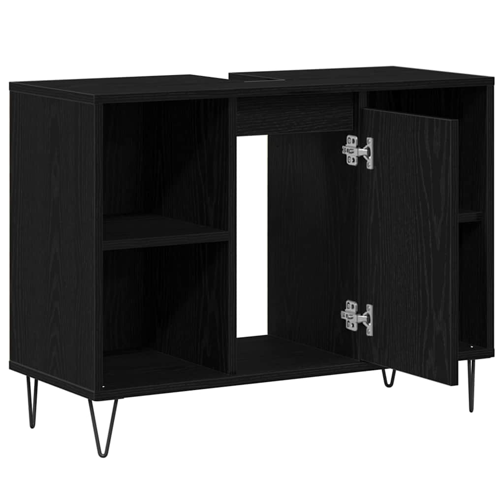 vidaXL Bathroom Cabinet Black 80 x 33 x 60 cm Engineered Wood
