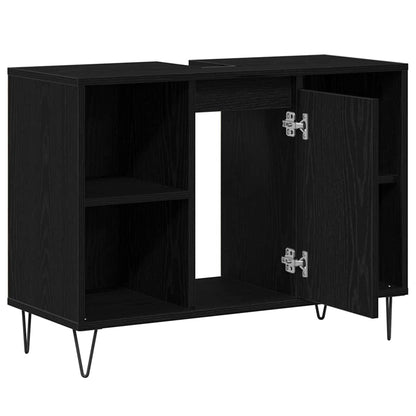 vidaXL Bathroom Cabinet Black 80 x 33 x 60 cm Engineered Wood