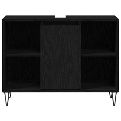 vidaXL Bathroom Cabinet Black 80 x 33 x 60 cm Engineered Wood