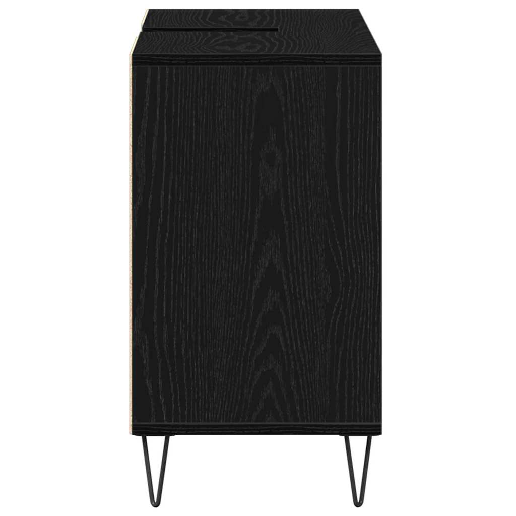 vidaXL Bathroom Cabinet Black 80 x 33 x 60 cm Engineered Wood
