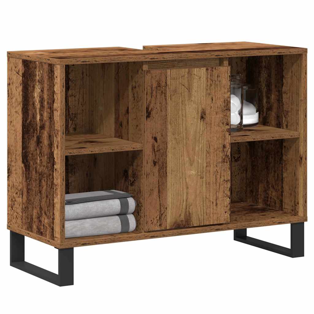 vidaXL Bathroom Cabinet Old Wood 80 x 33 x 60 cm Engineered Wood
