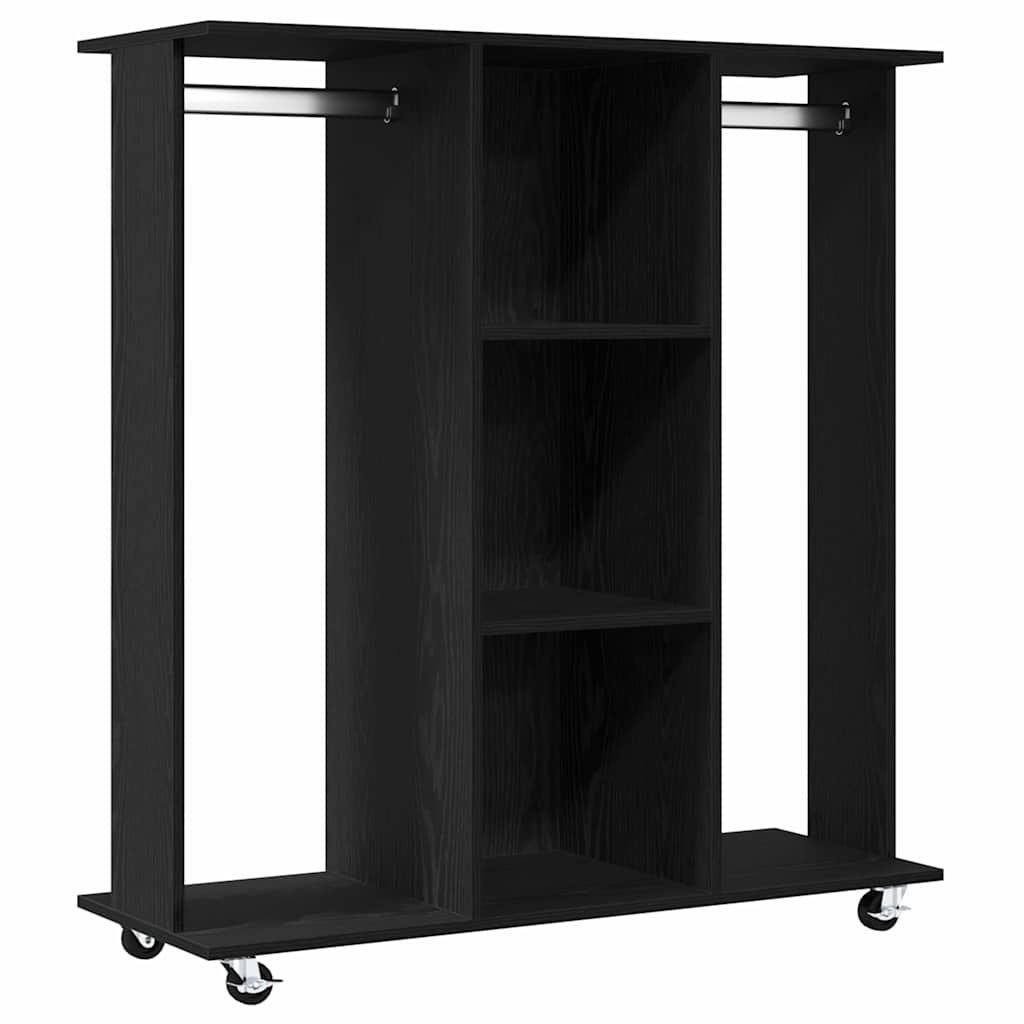 vidaXL Wardrobe with Shelf Black oak 102 x 38 x 110 cm Engineered wood