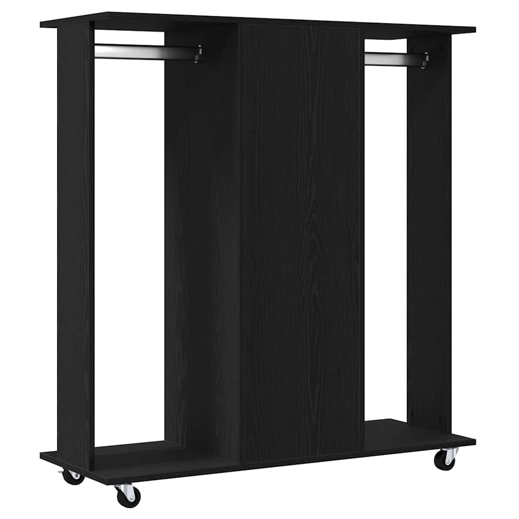 vidaXL Wardrobe with Shelf Black oak 102 x 38 x 110 cm Engineered wood